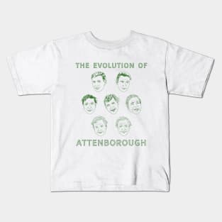 The Evolution of Attenborough Kids T-Shirt